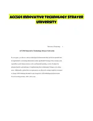 ACC564 Innovative Technology Strayer University