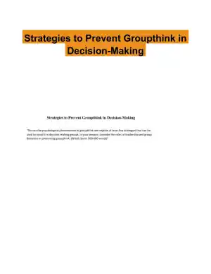Strategies to Prevent Groupthink in Decision-Making