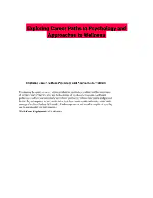 Exploring Career Paths in Psychology and Approaches to Wellness