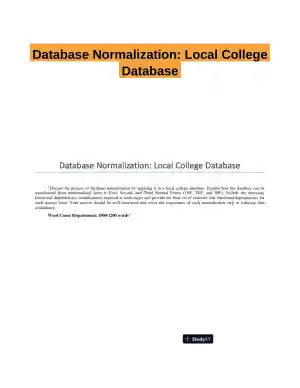 Database Normalization: Local College Database
