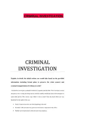 CRIMINAL INVESTIGATION
