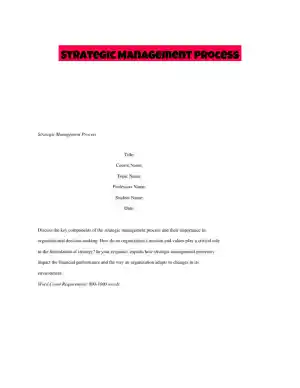 Strategic Management Process