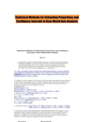 Statistical Methods for Estimating Proportions and Confidence Intervals in Real-World Data Analysis