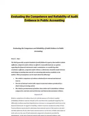 Evaluating the Competence and Reliability of Audit Evidence in Public Accounting