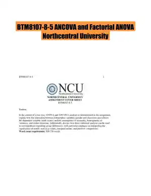 BTM8107-8-5 ANCOVA and Factorial ANOVA Northcentral University