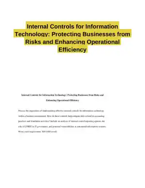 Internal Controls for Information Technology: Protecting Businesses from Risks and Enhancing Operational Efficiency