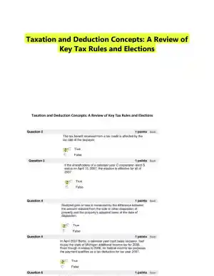 Taxation and Deduction Concepts: A Review of Key Tax Rules and Elections