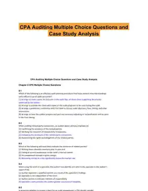 CPA Auditing Multiple Choice Questions and Case Study Analysis
