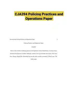 CJA394 Policing Practices and Operations Paper
