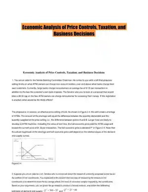 Economic Analysis of Price Controls, Taxation, and Business Decisions