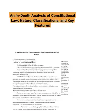 An In-Depth Analysis of Constitutional Law: Nature, Classifications, and Key Features