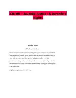 CRJ301 � Juvenile Justice : A Juvenile�s Rights