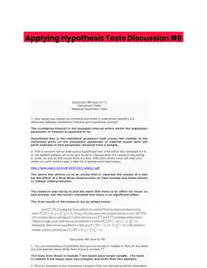 Applying Hypothesis Tests Discussion #8