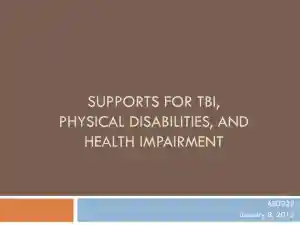 Supports For TBI, Physical Disabilities, And Health Impairments - AED/222-1