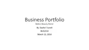 Business Portfolio Bella�s Beauty Parlor - BUS/210