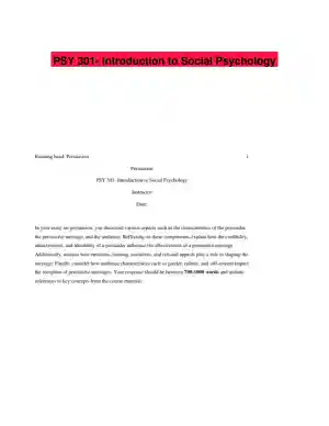 PSY 301- Introduction to Social Psychology