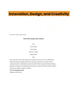 Innovation, Design, and Creativity