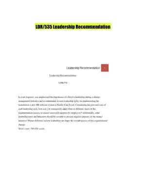 LDR/535 Leadership Recommendation