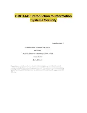 CMGT441: Introduction to Information Systems Security