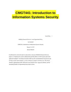 CMGT441: Introduction to Information Systems Security