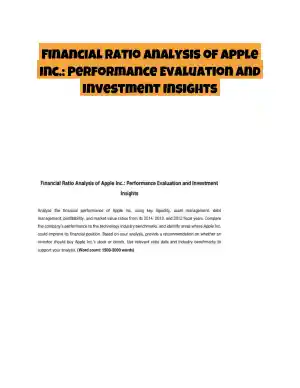 Financial Ratio Analysis of Apple Inc.: Performance Evaluation and Investment Insights