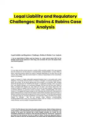 Legal Liability and Regulatory Challenges: Robins & Robins Case Analysis