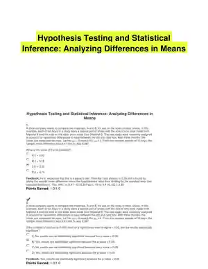 Hypothesis Testing and Statistical Inference: Analyzing Differences in Means