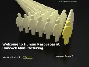 Hancock Manufacturing: We Are Here For YOU!!! - Human Resources Brochure
