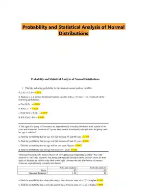 Probability and Statistical Analysis of Normal Distributions
