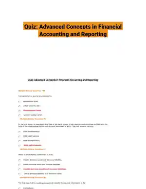 Quiz: Advanced Concepts in Financial Accounting and Reporting