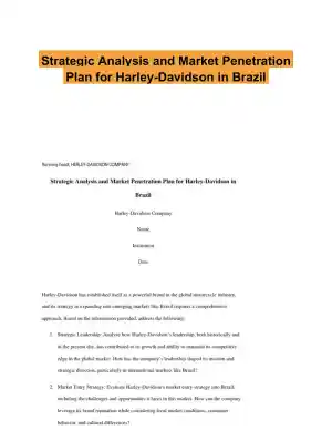 Strategic Analysis and Market Penetration Plan for Harley-Davidson in Brazil