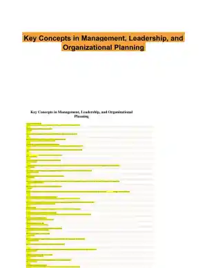 Key Concepts in Management, Leadership, and Organizational Planning