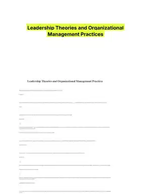 Leadership Theories and Organizational Management Practices