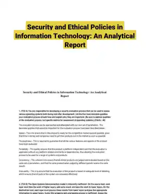 Security and Ethical Policies in Information Technology: An Analytical Report