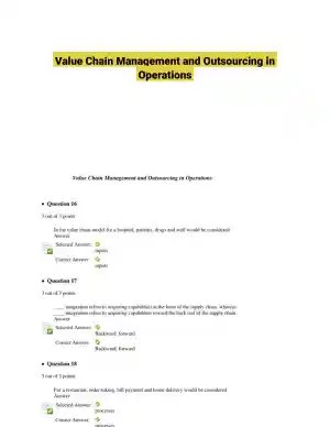 Value Chain Management and Outsourcing in Operations