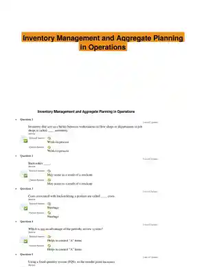 Inventory Management and Aggregate Planning in Operations