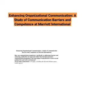 Enhancing Organizational Communication: A Study of Communication Barriers and Competence at Marriott International