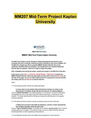 MM207 Mid-Term Project Kaplan University