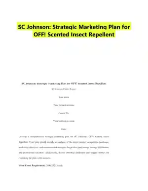 SC Johnson: Strategic Marketing Plan for OFF! Scented Insect Repellent