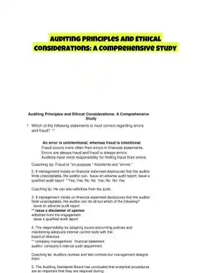 Auditing Principles and Ethical Considerations: A Comprehensive Study