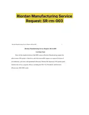 Riordan Manufacturing Service Request: SR-rm-003