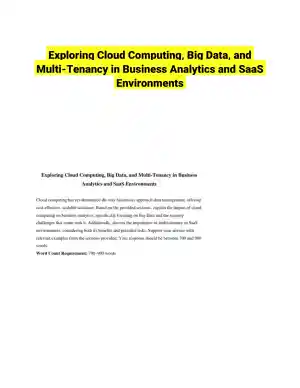 Exploring Cloud Computing, Big Data, and Multi-Tenancy in Business Analytics and SaaS Environments
