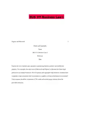 BUS 311 Business Law I