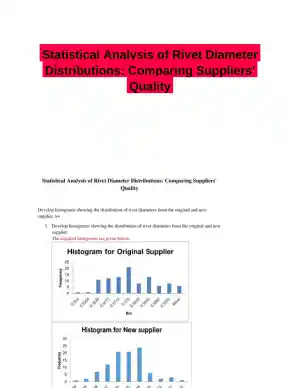 Statistical Analysis of Rivet Diameter Distributions: Comparing Suppliers' Quality