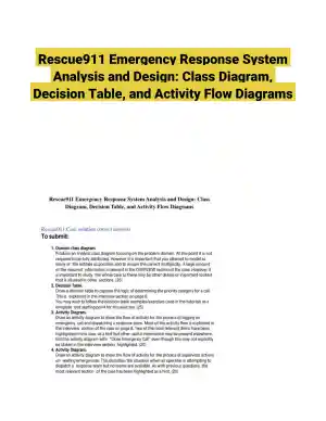 Rescue911 Emergency Response System Analysis and Design: Class Diagram, Decision Table, and Activity Flow Diagrams