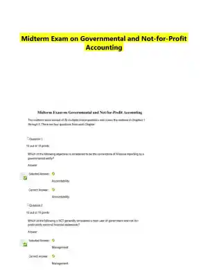 Midterm Exam on Governmental and Not-for-Profit Accounting