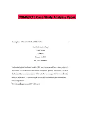 COMM/215 Case Study Analysis Paper