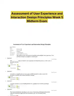 Assessment of User Experience and Interaction Design Principles Week 5 Midterm Exam