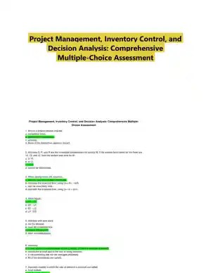 Project Management, Inventory Control, and Decision Analysis: Comprehensive Multiple-Choice Assessment
