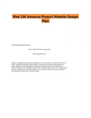 Web 236 Advance Presort Website Design Plan